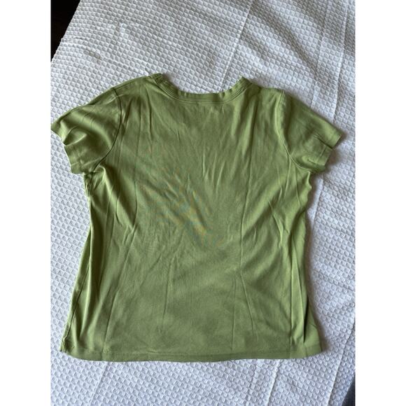 5 for 20 Lands’ End Green Cotton Tee & Tahari Gray Linen V-Neck Top Women’s M - Picture 5 of 9
